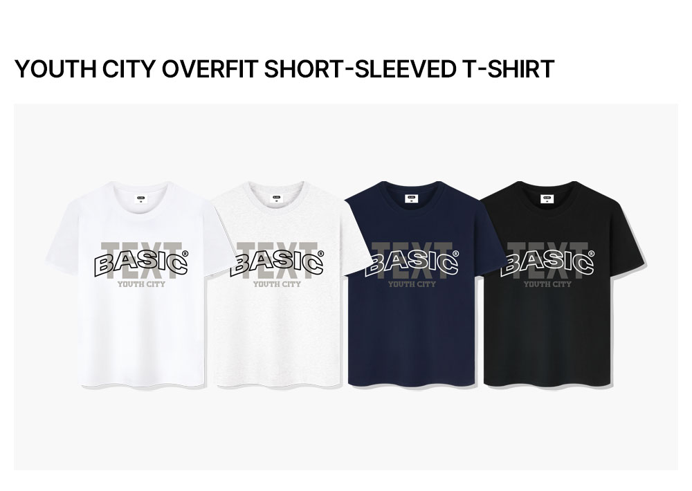 TEE OVERFIT SHORT SLEEVE TEE SHIRT 4 COLOR [BLSE_2002] - 4 COLORS WHITE